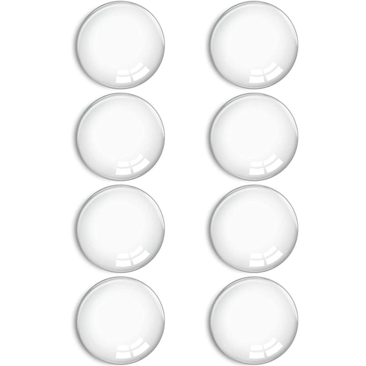 Set 8 opritoare pentru usa, mobila, diametru 4 cm, transparente, reutilizabile
