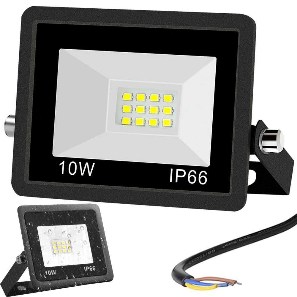 Proiector LED, iluminare exterior, putere 10 W, lumina rece 6000K, protectie IP66, rezistent la intemperii, negru [10]