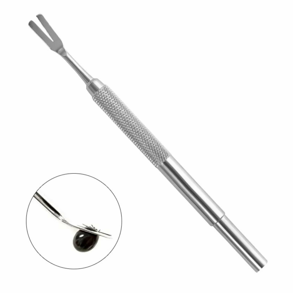 Unealta pentru indepartarea sigura a capuselor, metal, 12 cm, ideala pentru oameni si animale, argintiu [8]