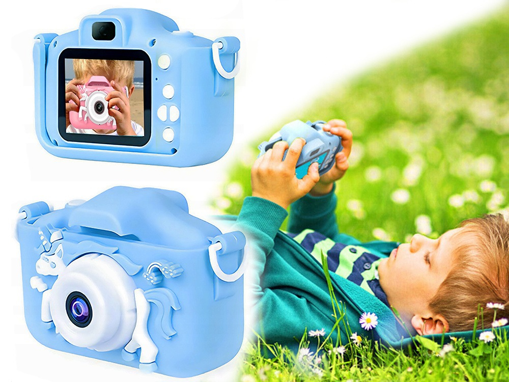Aparat foto pentru copii,rezolutie 1080P HD,ecran 2 inch,12 MP, unicorn - Albastru [9]