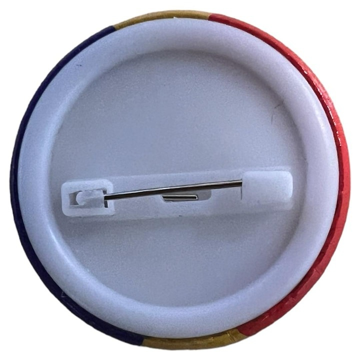 Insigna Dactylion, model steag Romania, rotunda, diametru 58 mm, metal, multicolor [2]
