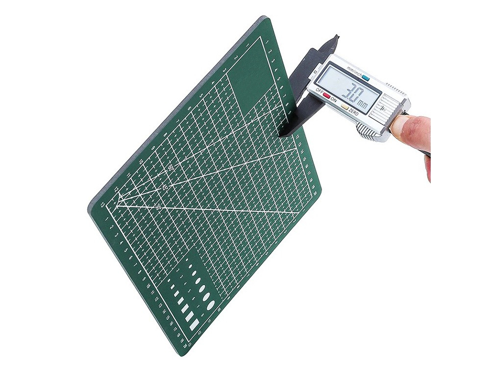 Placa pentru taiere precisa, modelare, cu auto-vindecare A5, 15 x 22 cm, scara clar vizibila, verde [2]