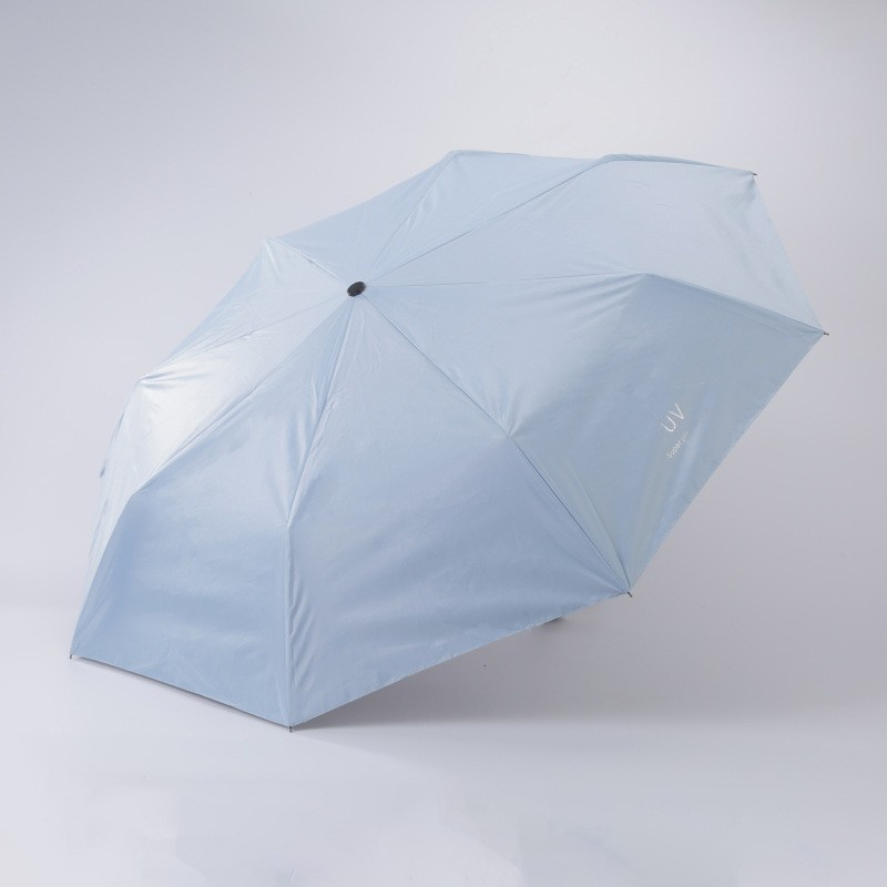 Umbrela, protectie UV 50, pliabila, deschidere automata, 8 spite, 96 x 67 cm, vinil si otel, albastru [3]