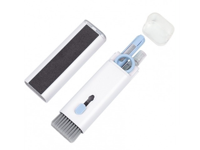 Kit de curatare multifunctional, 7 in 1, pentru tastatura, laptop, telefon, casti, albastru [10]
