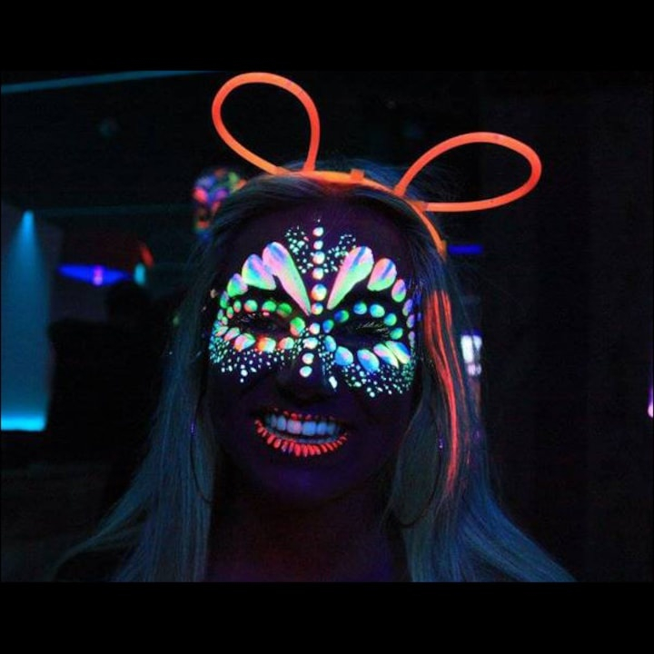 Cordeluta cu urechi, decorativa, fluorescenta, pentru petreceri, festivaluri, plastic, rosu [4]