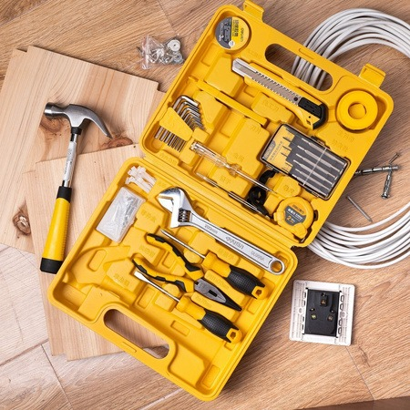 Set multifunctional, 28 piese, pentru uz casnic, cutie de depozitare inclusa, galben [5]