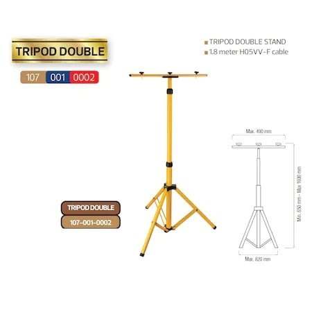 Trepied dublu pentru proiectoare,reglabil 90-160 cm cu 2 proiectoare LED incluse si 6 baterii [3]