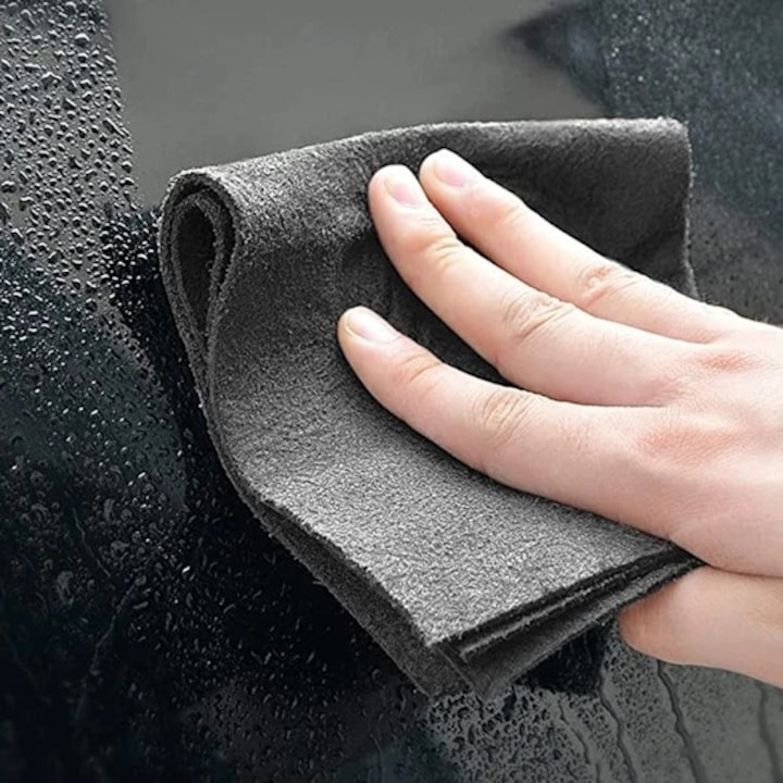 Laveta absorbanta, microfibra, fara scame, diverse suprafete, reutilizabila, 20 x 30 cm, gri [8]