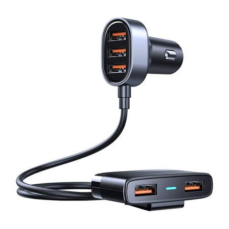 Incarcator auto, 5 x USB, 1.5 m cablu, universal, negru