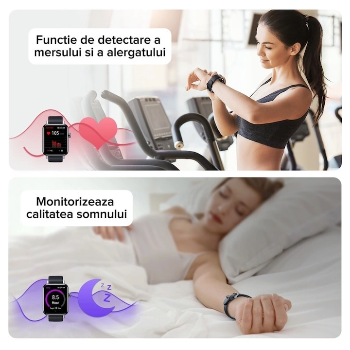 Ceas smartwatch, JR-FT5, Joyroom, monitorizare sport, rezistent apa, wireless, ecran HD 1.83’’, apelare Bluetooth, microfon, negru [3]