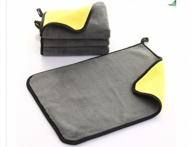 Laveta auto, microfibra, absorbtie ridicata, 60 x 30 cm, galben/gri [17]