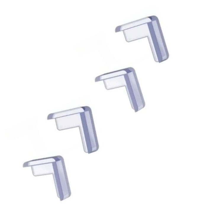 Set 4 protectii pentru colturi mobila, silicon, transparent, pentru siguranta copiilor