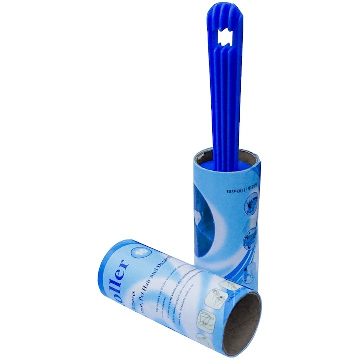 Set rola pentru curatat scame + 5 rezerve, 10 x 4.3 cm, alb/albastru [6]