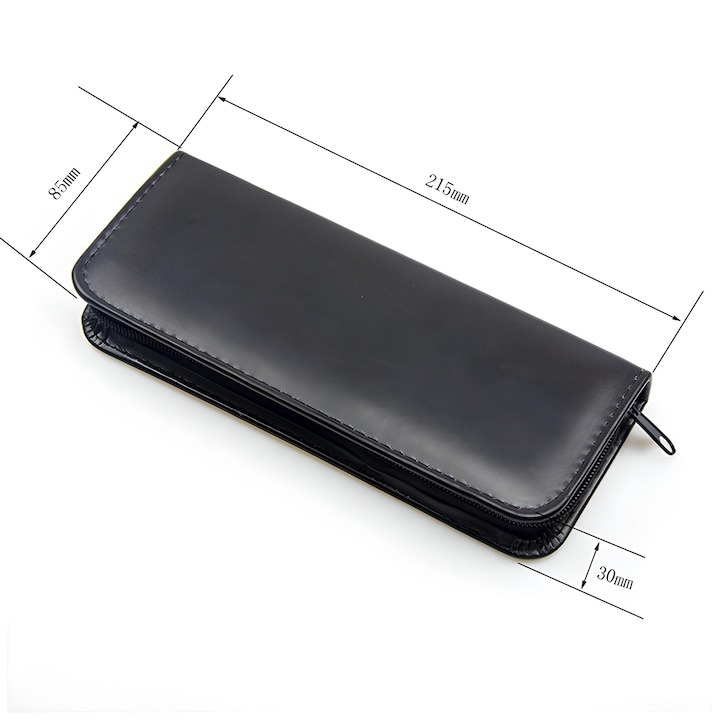 Set 2 foarfece de tuns, din inox, 2 cleme de par, pieptan, negru, 21.5 x 8.5 x 3 cm, carcasa inclusa [11]