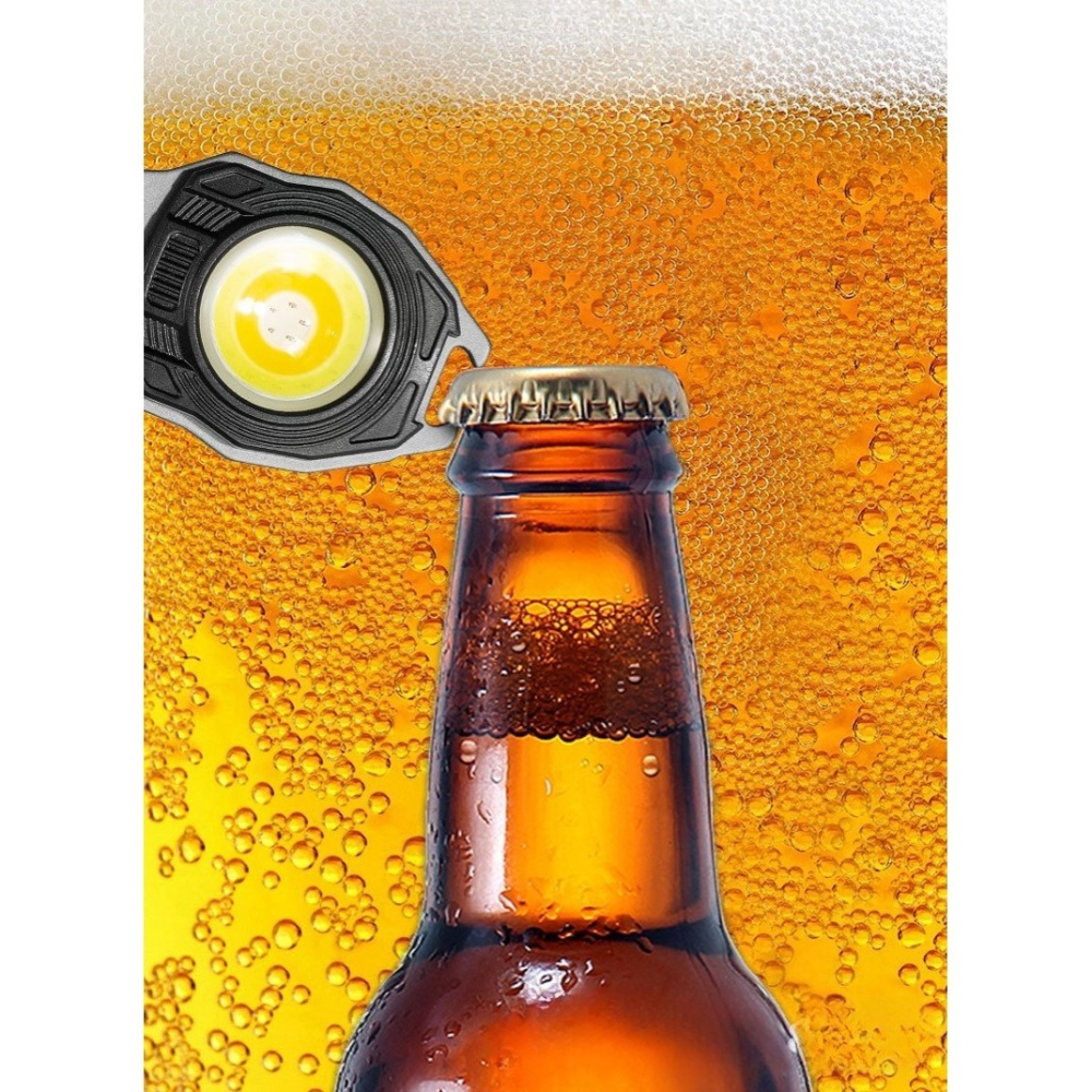 Lanterna multifunctionala, pentru camping, breloc, fluier, bricheta, surubelnita, desfacator sticle, reincarcabila USB-C, aluminiu/ABS, portocaliu [9]