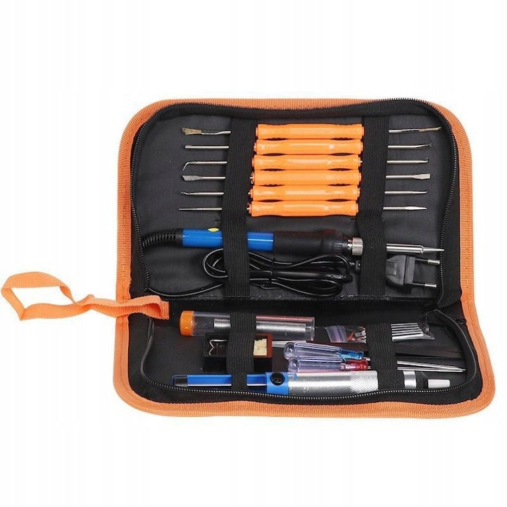 PIstol de lipit, 60W, set complet, 19 piese, accesorii, trusa de depozitare [6]