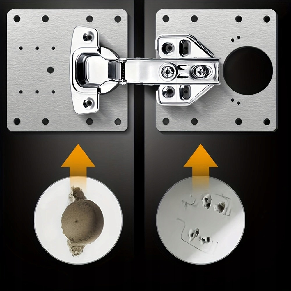 Placa pentru reparatii balamale, otel inoxidabil, 6 suruburi, 9 x 9 cm, universala, argintiu [7]