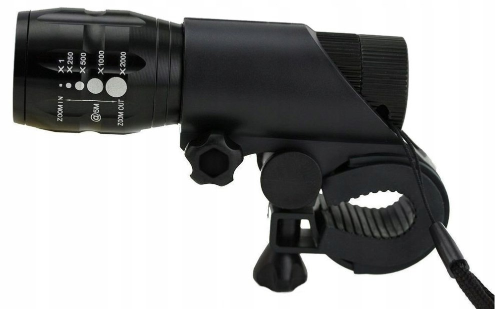 Far bicicleta LED, suport prindere, zoom, aluminiu, 3 moduri iluminare, 9.3 x 3 cm, negru [11]