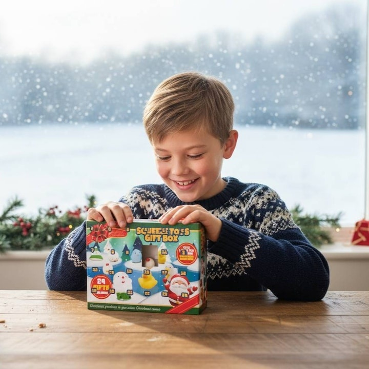 Calendar advent pentru copii, 24 jucarii squishy, antistres, 22.5 x 5 x 31 cm, multicolor [11]