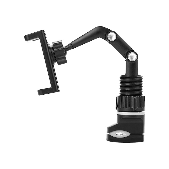 Suport auto pentru telefon, montare pe oglinda retrovizoare, latime reglabila 5-10 cm, rotativ 360°, negru [2]