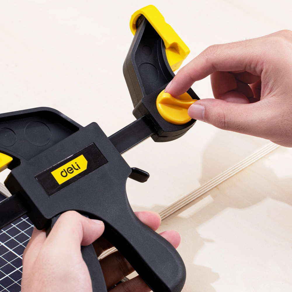 Menghina tamplarie, otel/cauciuc, 300 mm, prindere rapida, usor de utilizat, negru/galben [6]