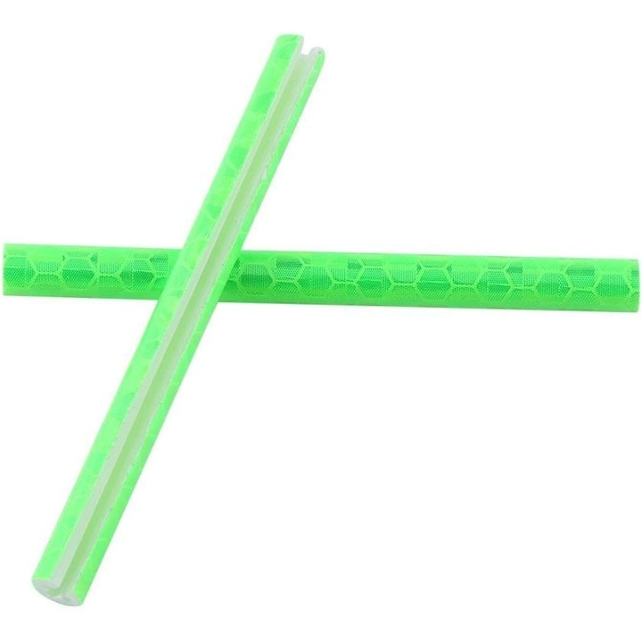 Set 12 tuburi reflectorizante, rezistente la conditii meteorologice, pentru spitele bicicletei, lungime 7.5 cm, verde [2]