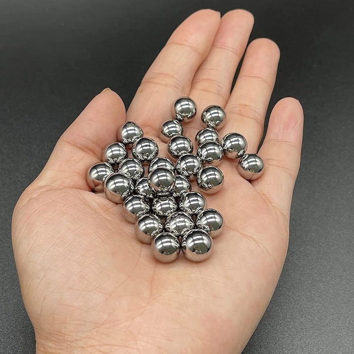 Set 1500 bile metalice, pentru airsoft, 0.35 g, 4.46 mm, argintiu [5]