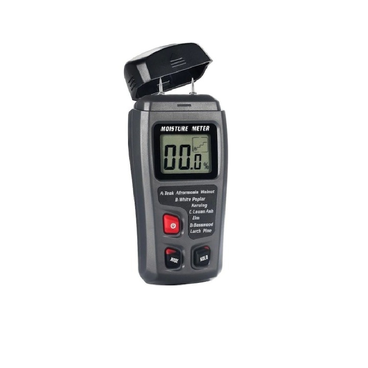 Tester pentru detectarea gradului de umiditate din lemn, display digital, negru [12]