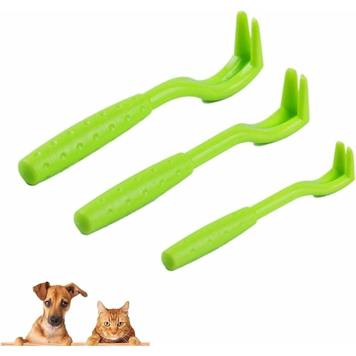 Set 3 dispozitive pentru indepartarea capuselor, din plastic, marimi diferite, verde [8]