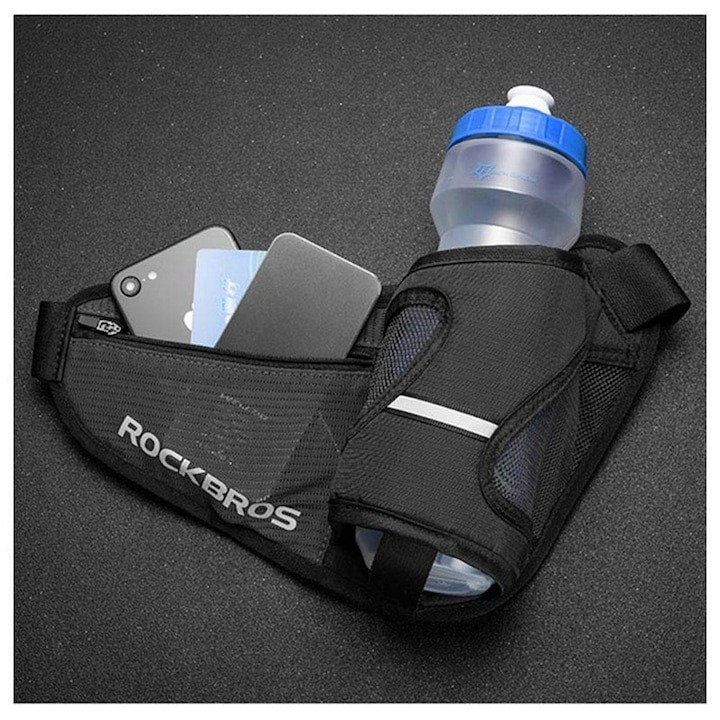 Borseta sport, pentru ciclism, alergat, drumetii, 24,5 x 20 x 30 cm, negru [2]