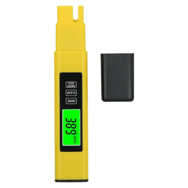 Tester profesional calitate apa 3 in 1, TDS, EC si temperatura, galben [5]