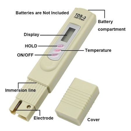 Tester apa profesional TDS3, calitate apa 3in1,TDS,EC si temperatura - Alb [4]