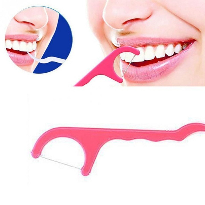 Set ata dentara tip scobitoare, 24 bucati, roz [4]