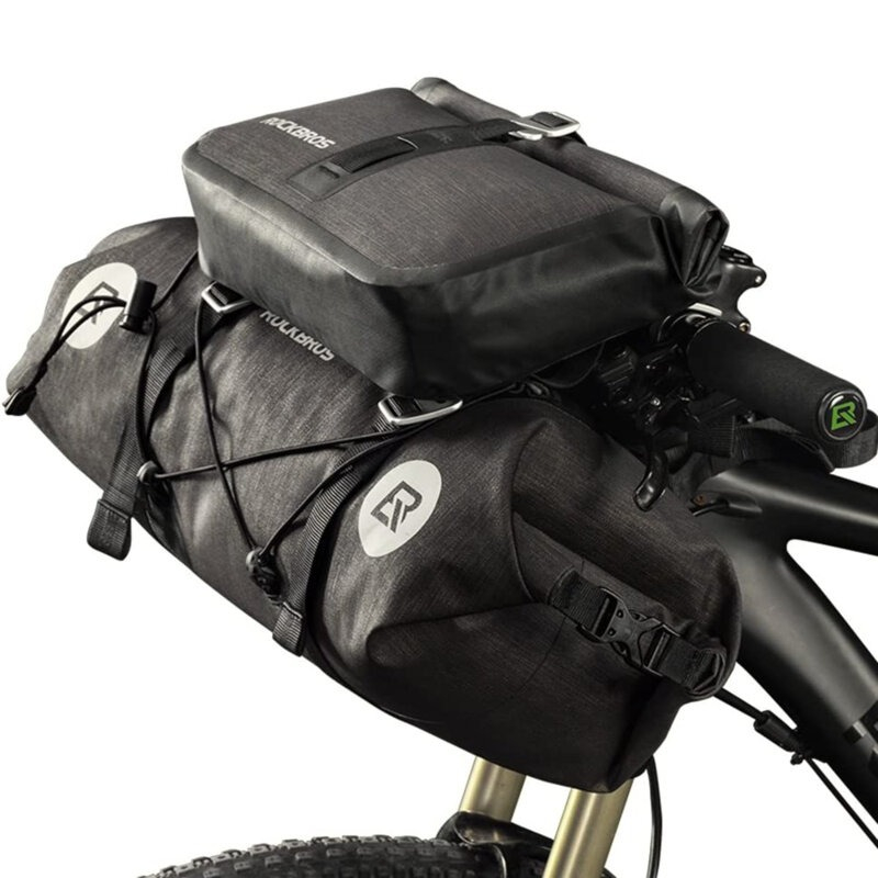 Geanta pentru bicicleta, impermeabila, montare pe ghidon, 30 x 31 x 6.5 cm, negru [3]