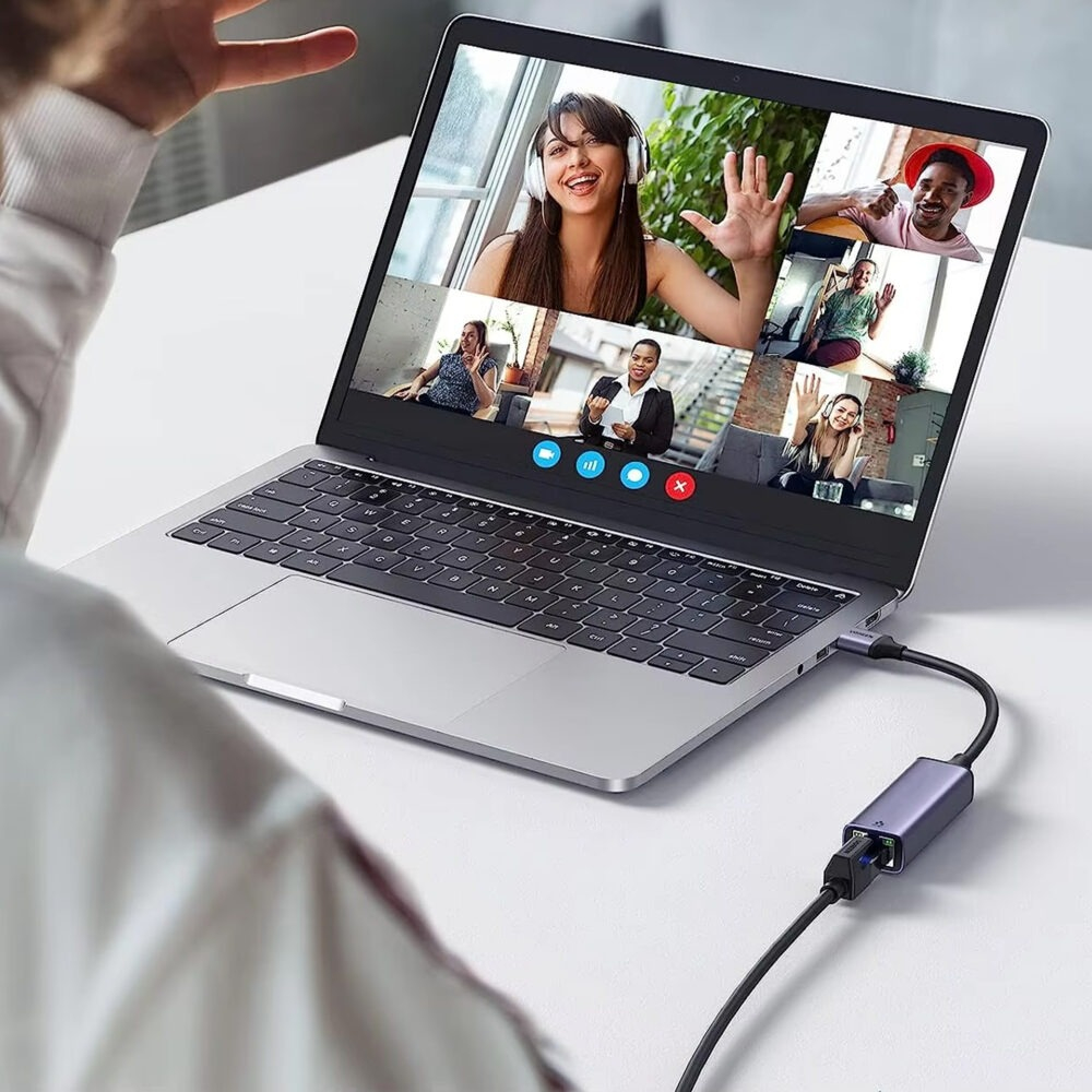 Adaptor USB–RJ45, Ethernet, 1000 Mbps, USB 3.0/2.0, Plug&Play, aluminiu, pentru tableta, PC, laptop, argintiu, 2.3 x 15.8 cm [10]