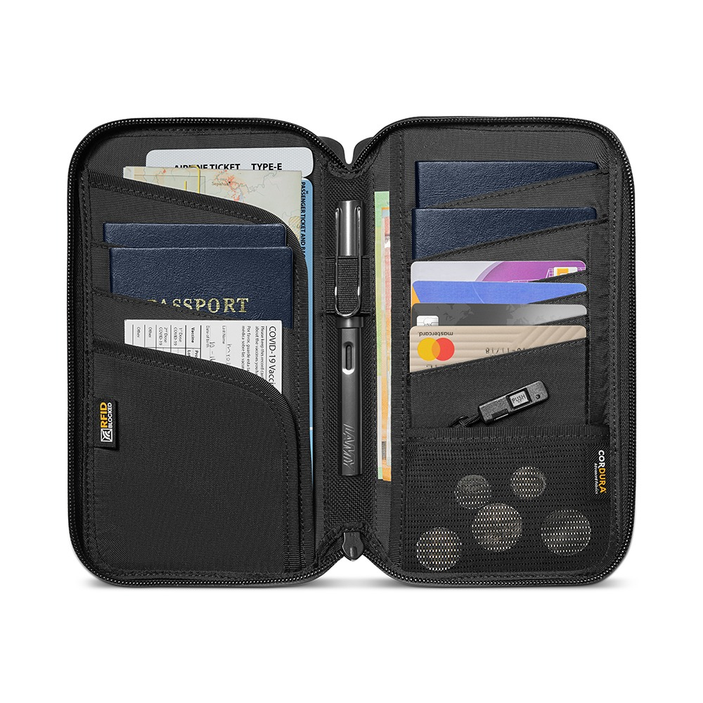 Geanta pentru accesorii, universala, nailon, protectie RFID, negru [5]