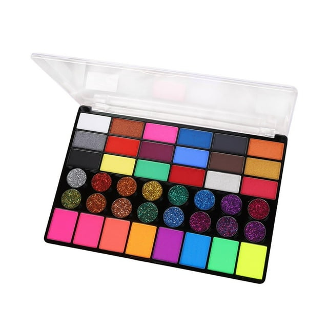 Paleta vopsea pentru fata si corp, 42 culori, fosforescente, non-toxic, activare cu apa, multicolor, 20 x 14 x 1.6 cm [5]