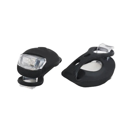 Set 2 lampi silicon pentru bicicleta,lumina alba,3 moduri de luminare,impermeabile - Negru [2]
