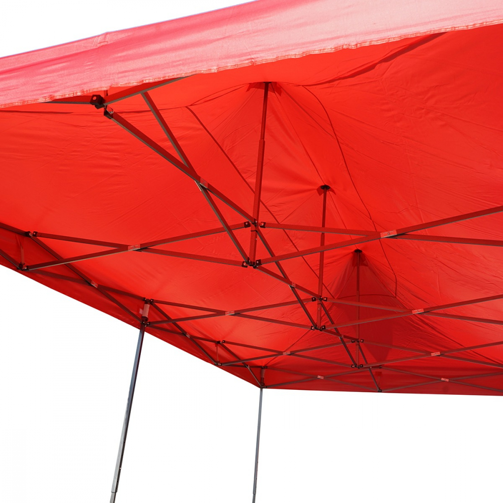 Cort tip pavilion, 3x6 m, fara pereti laterali, pliabil, poliester impermeabil, rosu [7]