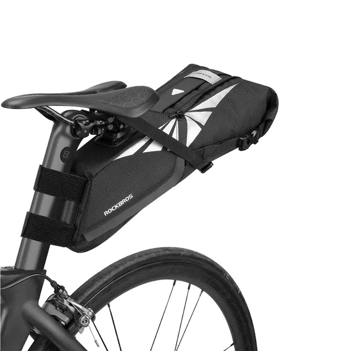 Geanta pentru bicicleta, impermeabila, 8l, 46 x 26 x 14 cm, negru [2]
