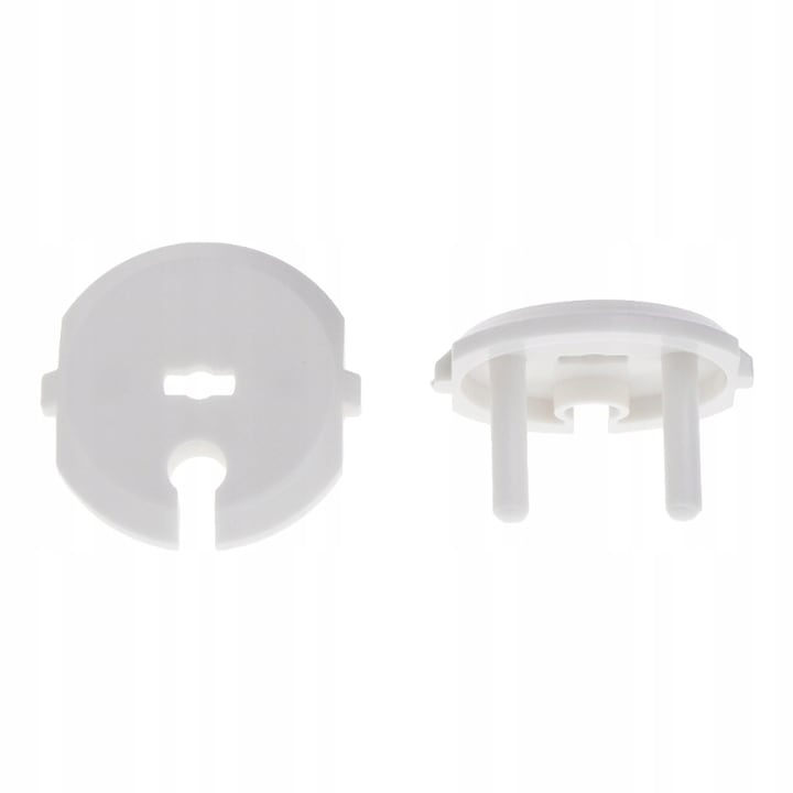Set 12 protectii prize, 2 chei, pentru siguranta copiilor, plastic, 2.3 x 3.7 cm, alb [10]