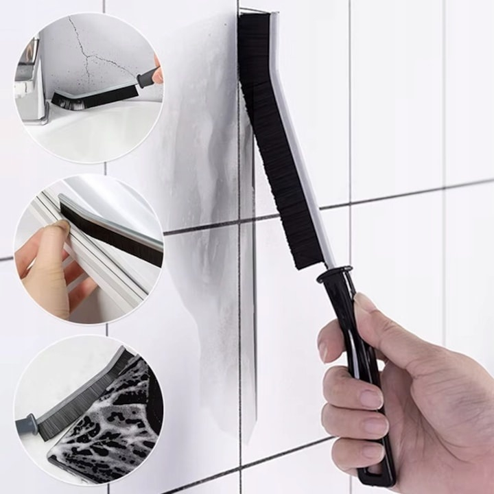 Perie pentru curatare spatii inguste, greu accesibile, maner ergonomic, diverse suprafete, plastic, 23 x 2 cm, negru [8]