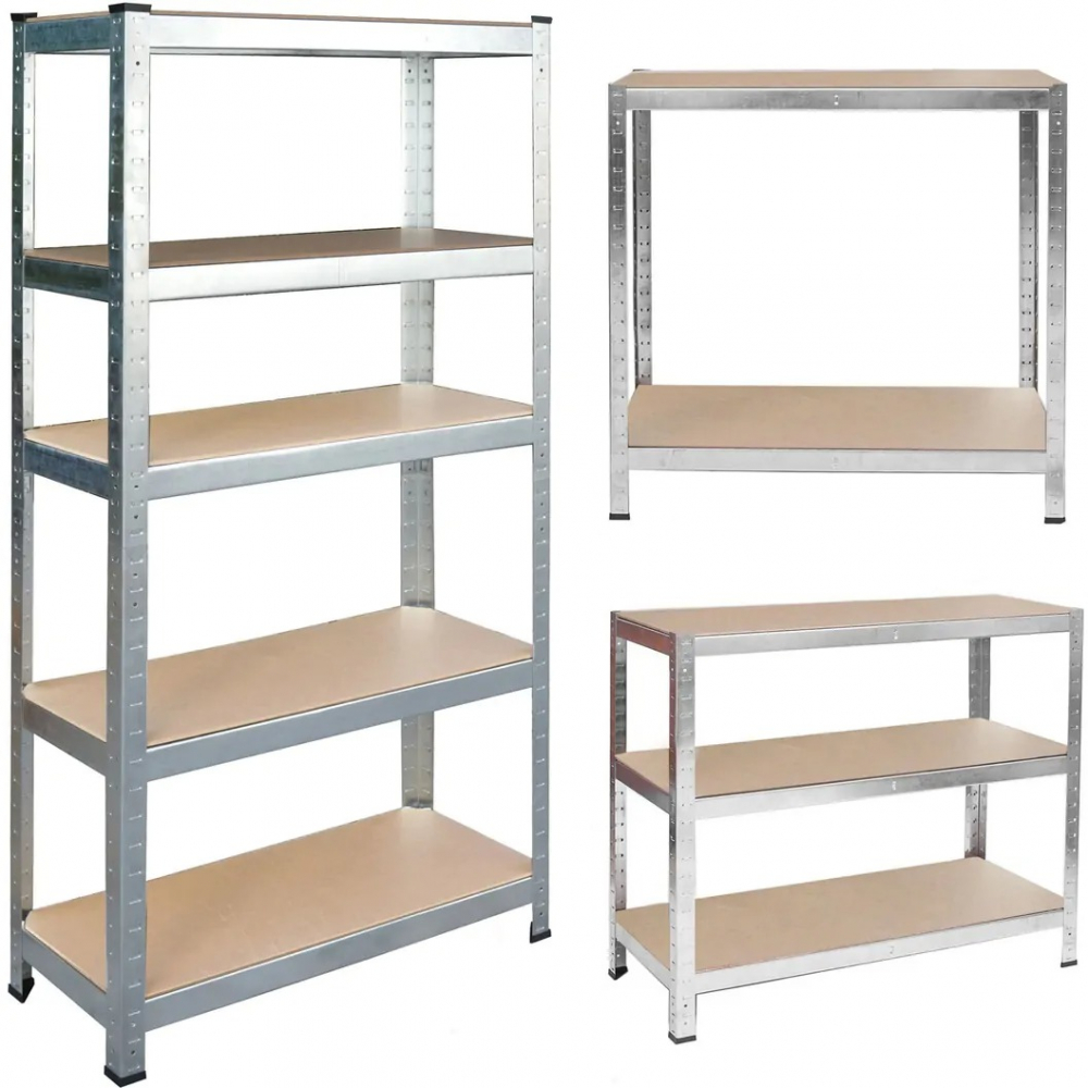 Raft metalic pentru depozitare, 5 polite, capacitate 175 kg/polita, total 875 kg, 180x90x30 cm [7]