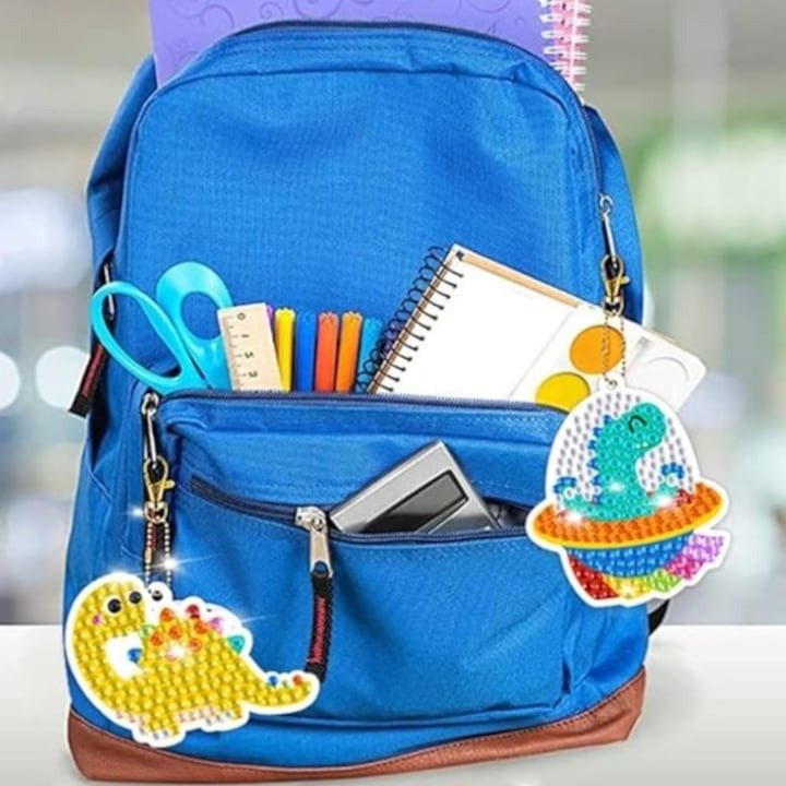 Set brelocuri cu diamante pentru copii, dinozauri, 15 modele, accesorii incluse, multicolor [3]