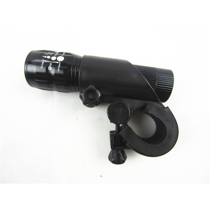 Far bicicleta LED, suport prindere, zoom, aluminiu, 3 moduri iluminare, 9.3 x 3 cm, negru [8]