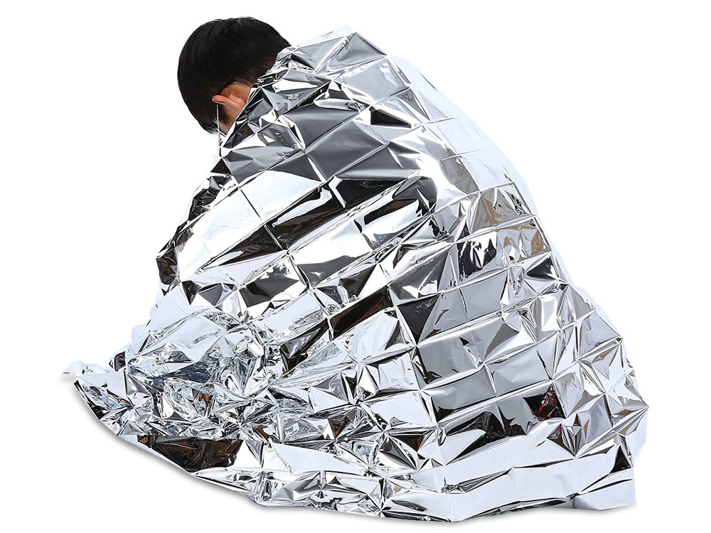 Patura termica, pentru supravietuire, impermeabila, camping, drumetii, 160 x 210 cm, argintiu [3]