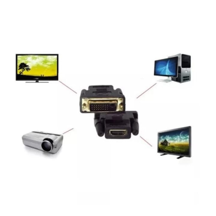 Adaptor HDMI mama la DVI tata 24+5 DVI-I, gri [5]