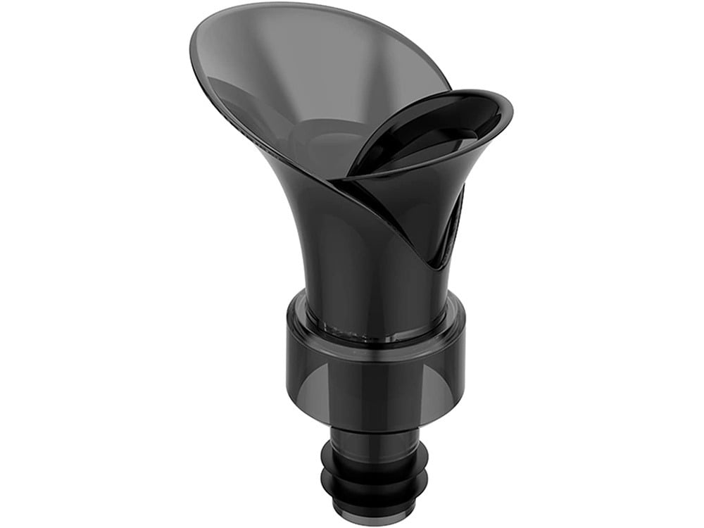 Dop pentru sticla de vin, multifunctional, 2 in 1, turnare si pastrarea vinului, plastic silicon, negru