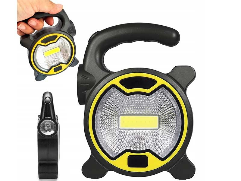 Lanterna camping, LED, lumina rece, 13 x 9.5 x 3 cm, forma ergonomica, 2 moduri de iluminare, negru/galben [12]