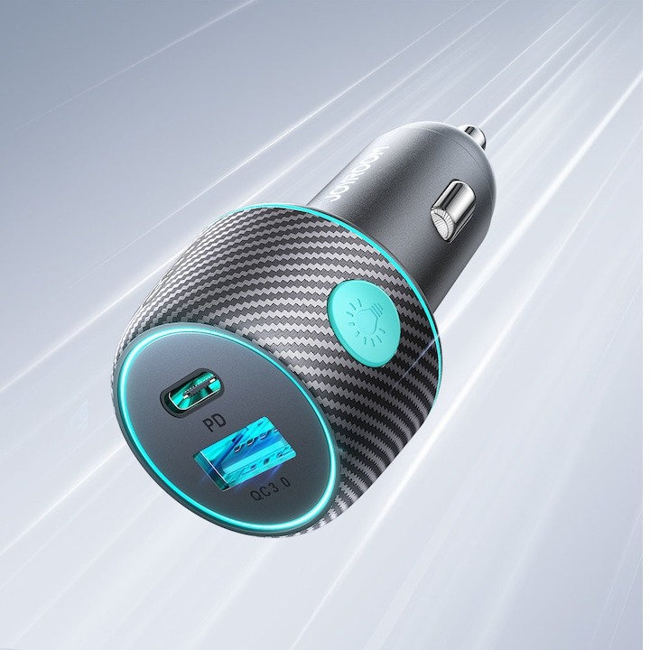 Incarcator auto, 1 x USB, 1 x USB-C, 60W, incarcare rapida, negru [7]